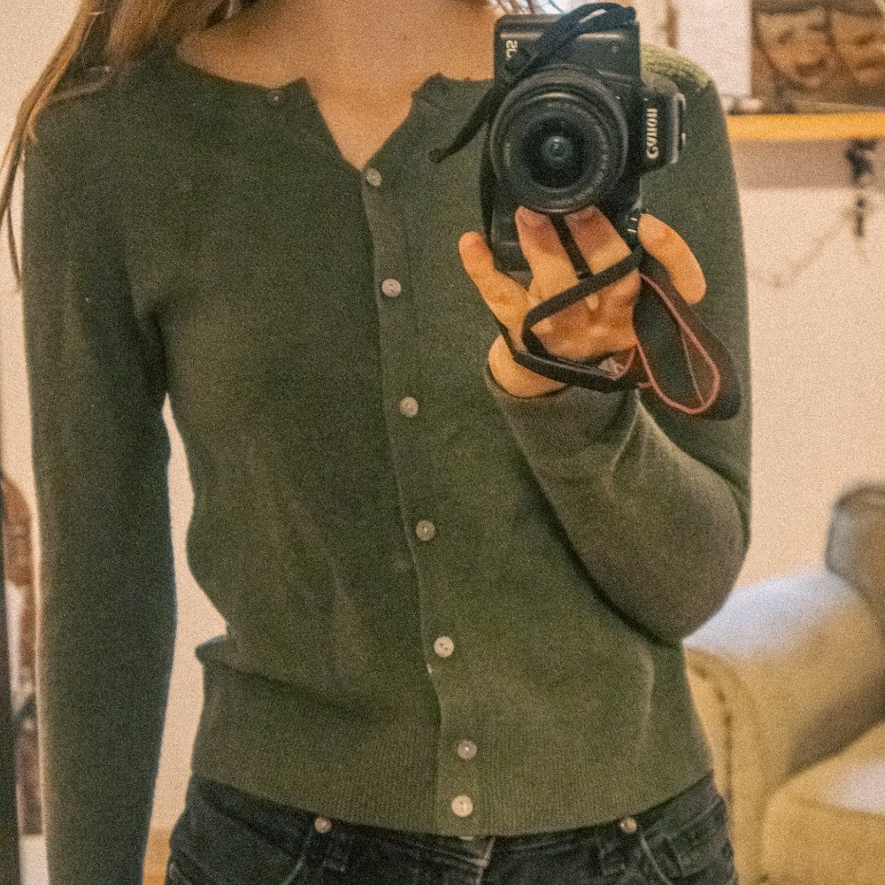 A New Day green button up cardigan size XS